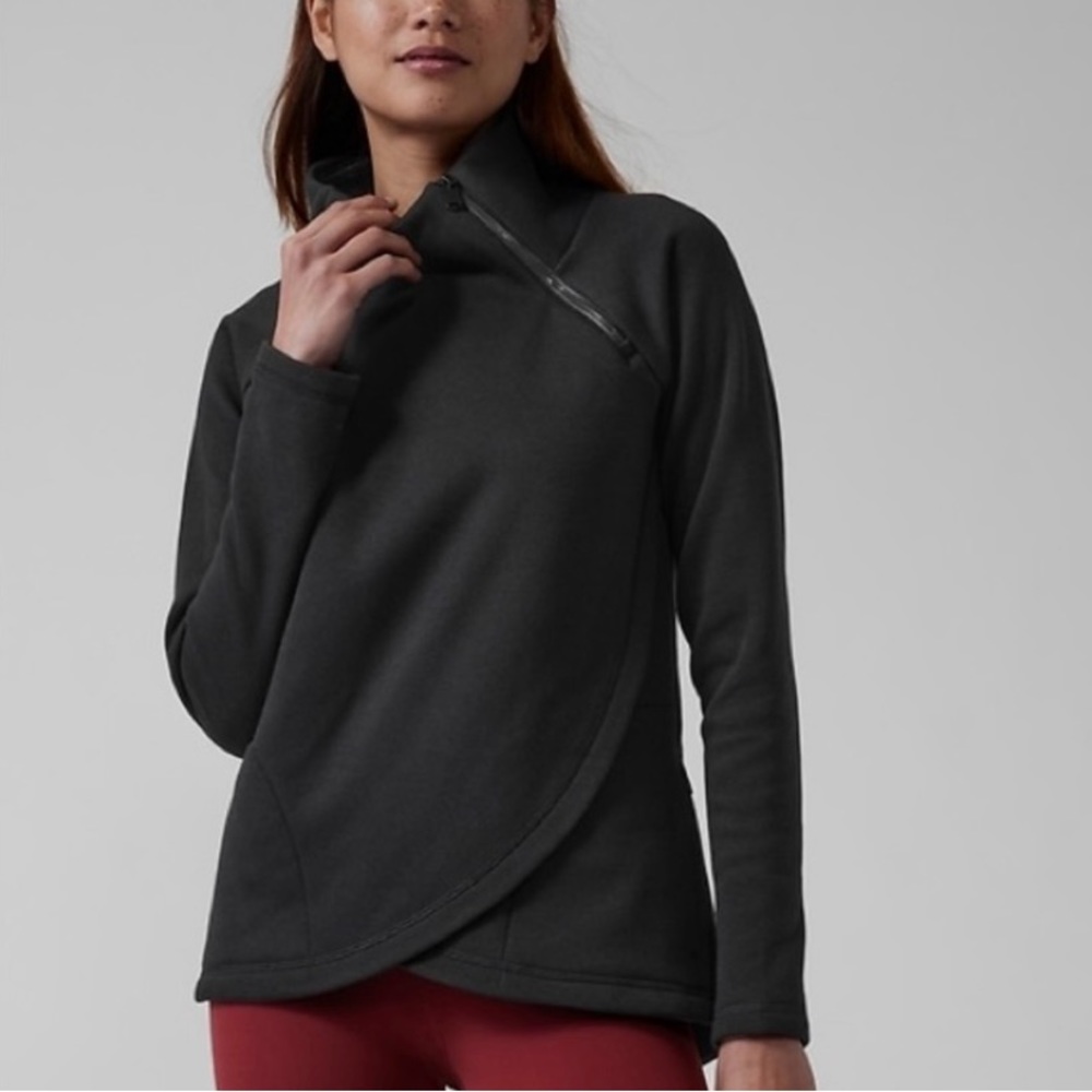 Athleta Cozy Karma Asym Zip Neck